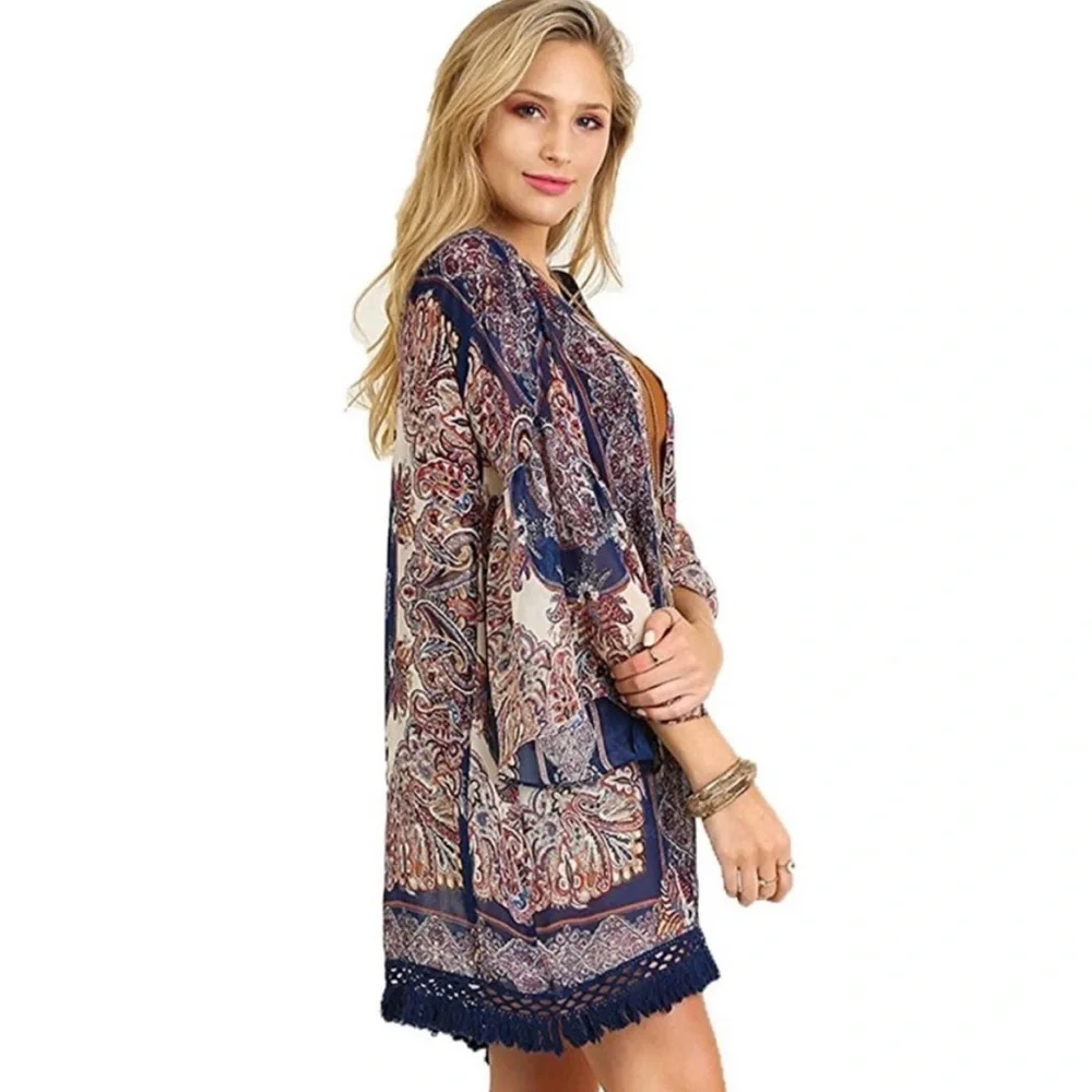 Umgee boho printed kimono - Picture 3 of 5